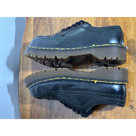 Dr Martens Brogue Wingtip Shoes Black Mens 7 Womens 8 Black England 90s Lug Sole - Picture 9 of 16